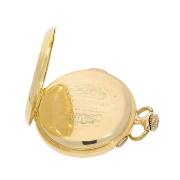 Swiss gold lever minute repeater pocket watch Circa 1910 Swiss gold lever minute repeater pocket watch Circa 1910