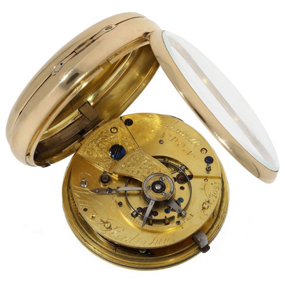 English 18 carat gold pocket watch with duplex escapement Circa 1819 English 18 carat gold pocket watch with duplex escapement Circa 1819