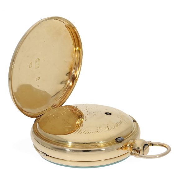 English 18 carat gold pocket watch with duplex escapement Circa 1819 English 18 carat gold pocket watch with duplex escapement Circa 1819