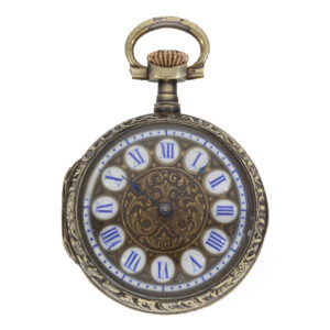 Swiss silver Louis XVI style watch with relief case Circa 1890