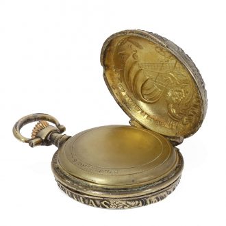 Swiss silver Louis XVI style watch with relief case Circa 1890