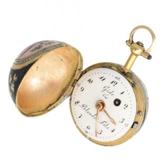 French gold and enamel high quality ball form watch Circa 1790