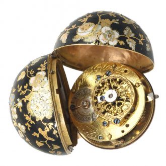 French gold and enamel high quality ball form watch Circa 1790