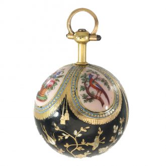 French gold and enamel high quality ball form watch Circa 1790