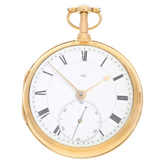 English gold chronometer, numbered enamel dial Circa 1795 English gold chronometer, numbered enamel dial Circa 1795