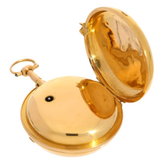 English gold chronometer, numbered enamel dial Circa 1795 English gold chronometer, numbered enamel dial Circa 1795