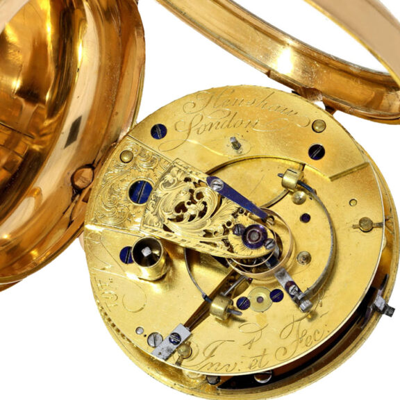 English gold chronometer, numbered enamel dial Circa 1795 English gold chronometer, numbered enamel dial Circa 1795