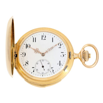 Swiss gold hunting cased minute repeating lever Circa 1900