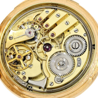 Swiss gold hunting cased minute repeating lever Circa 1900