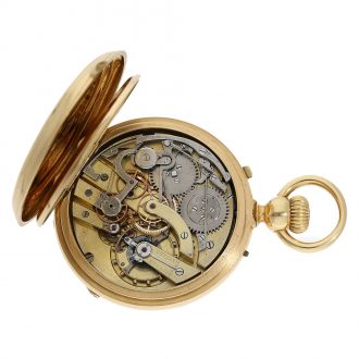 French 18 Carat gold pocket watch with chronograph Circa 1870