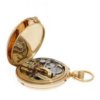French 18 Carat gold pocket watch with chronograph Circa 1870