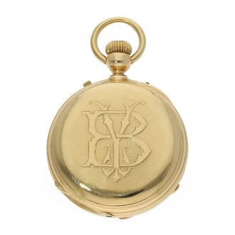 French 18 Carat gold pocket watch with chronograph Circa 1870