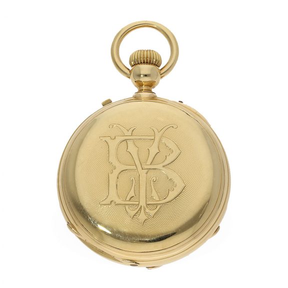 French 18 Carat gold pocket watch with chronograph Circa 1870 French 18 Carat gold pocket watch with chronograph Circa 1870