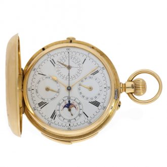 English 18 carat gold highly complicated à goutte watch Circa 1884