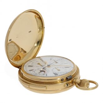 English 18 carat gold highly complicated à goutte watch Circa 1884
