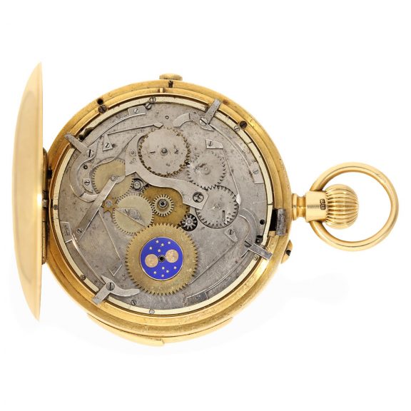 English 18 carat gold highly complicated à goutte watch Circa 1884 English 18 carat gold highly complicated à goutte watch Circa 1884