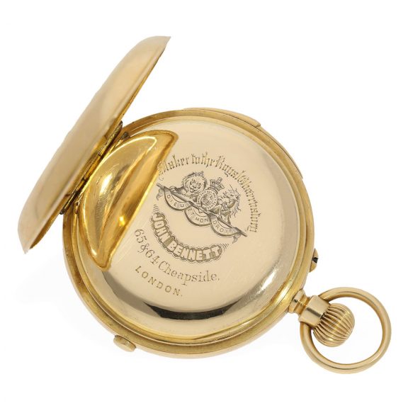 English 18 carat gold highly complicated à goutte watch Circa 1884 English 18 carat gold highly complicated à goutte watch Circa 1884
