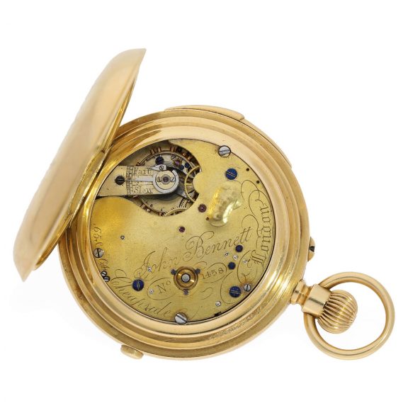 English 18 carat gold highly complicated à goutte watch Circa 1884 English 18 carat gold highly complicated à goutte watch Circa 1884