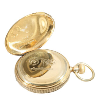 Swiss 14 carat gold full hunter cased pocket watch Circa 1872