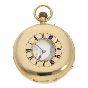 English 18 carat pocket watch with power reserve display Circa 1901
