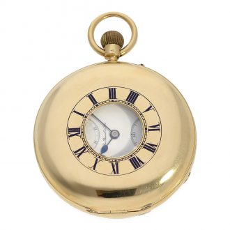 English 18 carat pocket watch with power reserve display Circa 1901