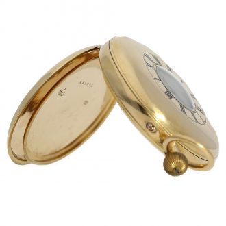 English 18 carat pocket watch with power reserve display Circa 1901