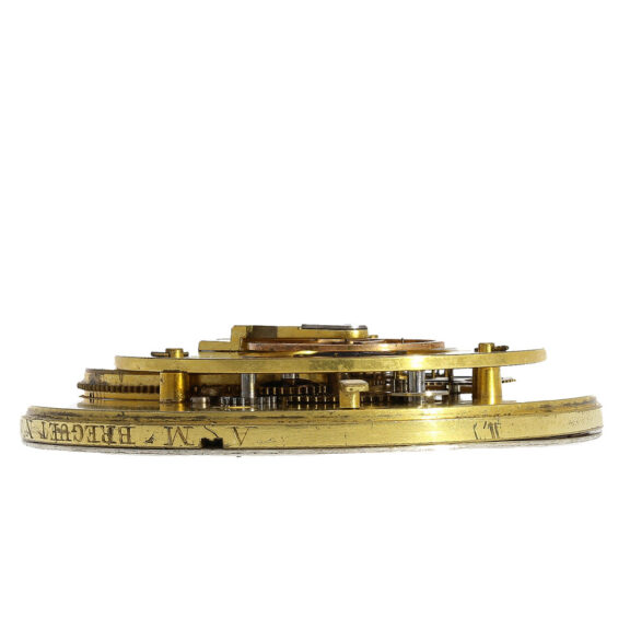 The movement of this Lépine has an open face calibre with a stone cylinder escapement The movement of this Lépine has an open face calibre with a stone cylinder escapement