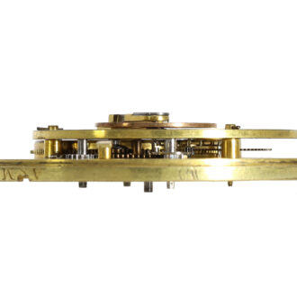 The movement of this Lépine has an open face calibre with a stone cylinder escapement