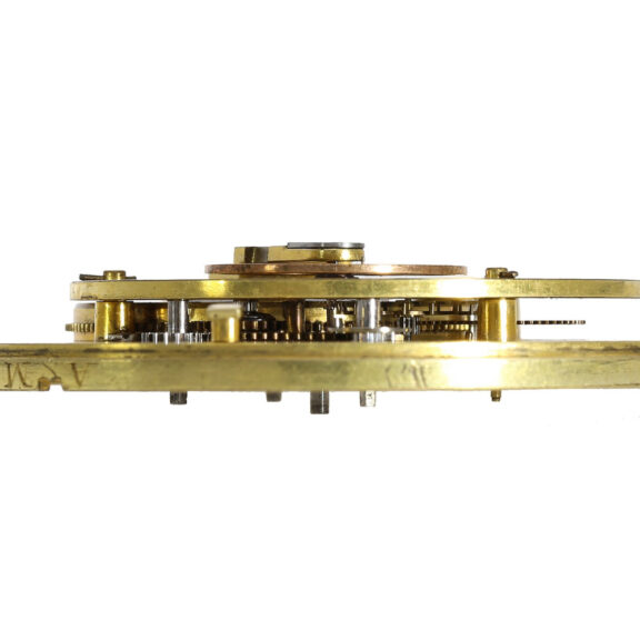The movement of this Lépine has an open face calibre with a stone cylinder escapement The movement of this Lépine has an open face calibre with a stone cylinder escapement