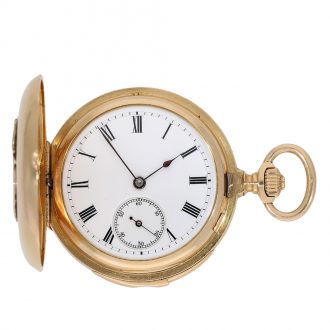 Swiss very fine 18 Carat gold lady's full hunter cased watch Circa 1880