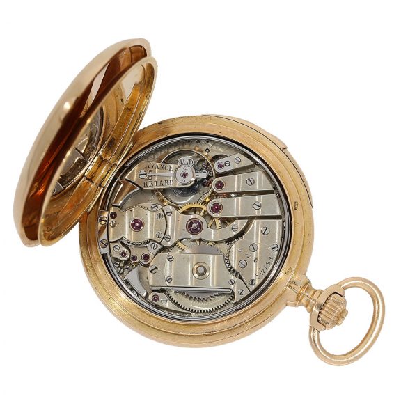 Swiss very fine 18 Carat gold lady's full hunter cased watch Circa 1880 Swiss very fine 18 Carat gold lady's full hunter cased watch Circa 1880