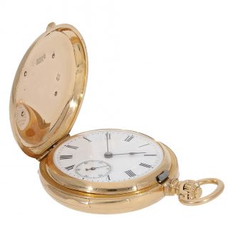 Swiss very fine 18 Carat gold lady's full hunter cased watch Circa 1880