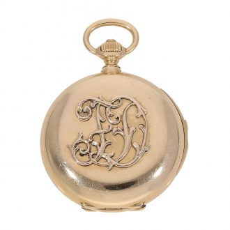 Swiss very fine 18 Carat gold lady's full hunter cased watch Circa 1880