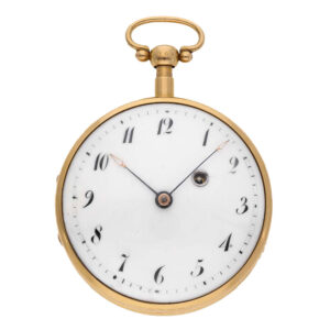 German large 18K gold verge watch with carillon strike Circa 1800