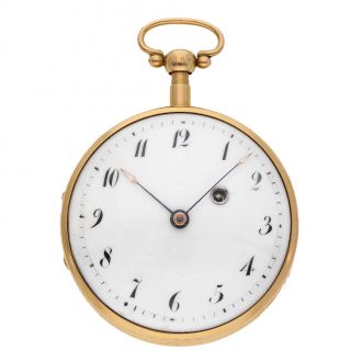 German large 18K gold verge watch with carillon strike Circa 1800