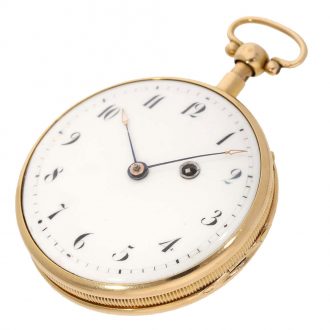 German large 18K gold verge watch with carillon strike Circa 1800