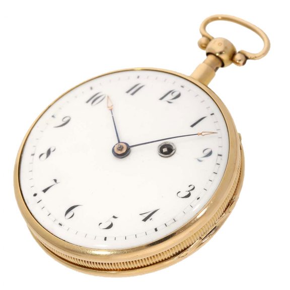 German large 18K gold verge watch with carillon strike Circa 1800 German large 18K gold verge watch with carillon strike Circa 1800