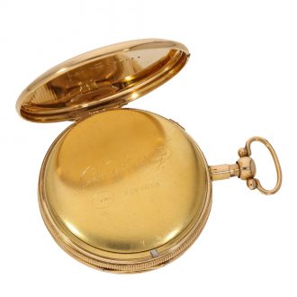 German large 18K gold verge watch with carillon strike Circa 1800