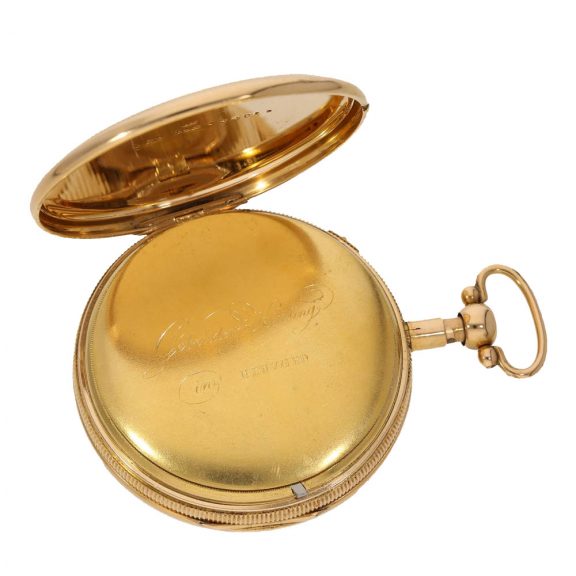 German large 18K gold verge watch with carillon strike Circa 1800 German large 18K gold verge watch with carillon strike Circa 1800