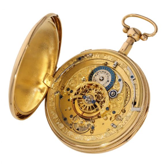 German large 18K gold verge watch with carillon strike Circa 1800 German large 18K gold verge watch with carillon strike Circa 1800