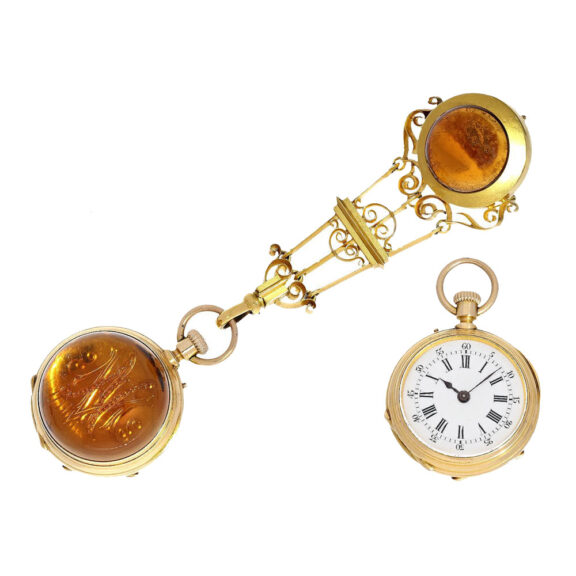 Swiss unique and very fine 18 K chatelaine watch Circa 1880 Swiss unique and very fine 18 K chatelaine watch Circa 1880