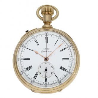 French 18 Carat gold à goutte experimental chronograph Circa 1870
