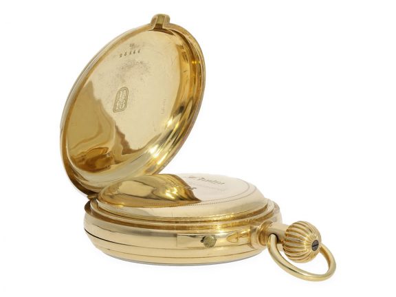 French 18 Carat gold à goutte experimental chronograph Circa 1870 French 18 Carat gold à goutte experimental chronograph Circa 1870