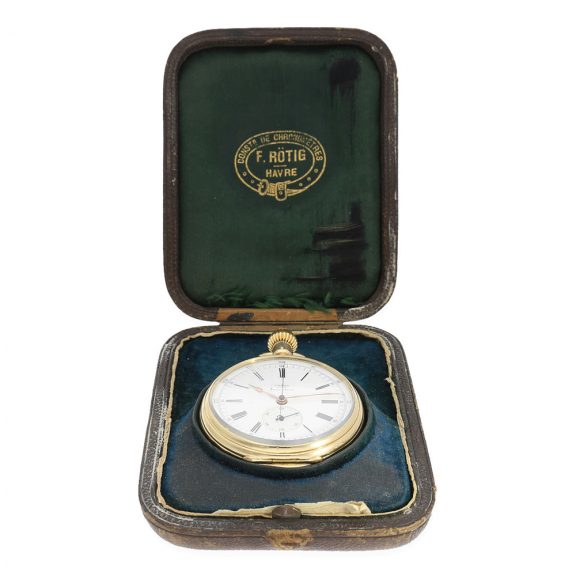 French 18 Carat gold à goutte experimental chronograph Circa 1870 French 18 Carat gold à goutte experimental chronograph Circa 1870