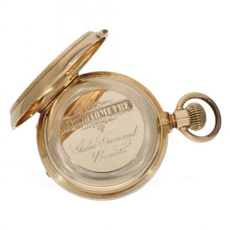 Swiss 14 carat gold watch with chronometer escapement Circa1890 Swiss 14 carat gold watch with chronometer escapement Circa1890
