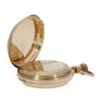 Swiss 14 carat gold watch with chronometer escapement Circa1890 Swiss 14 carat gold watch with chronometer escapement Circa1890