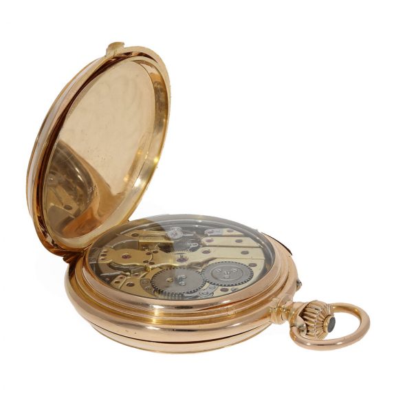 Swiss gold astronomical hunting cased lever watch Circa 1890 Swiss gold astronomical hunting cased lever watch Circa 1890