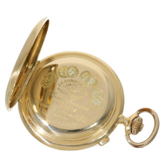 Swiss 18 carat gold very fine split seconds chronograph Circa 1890