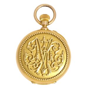 Splendid French gold cylinder with pearl chatelaine Circa 1801