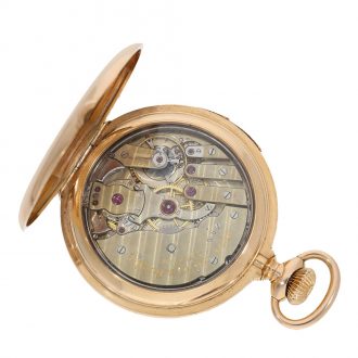 Swiss 18K gold hunting cased repeating lever watch Circa 1890